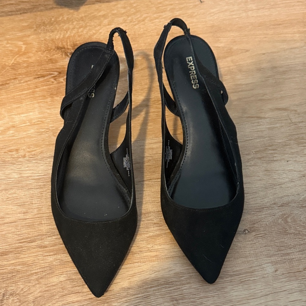 Express Black Slingback Heels for Women